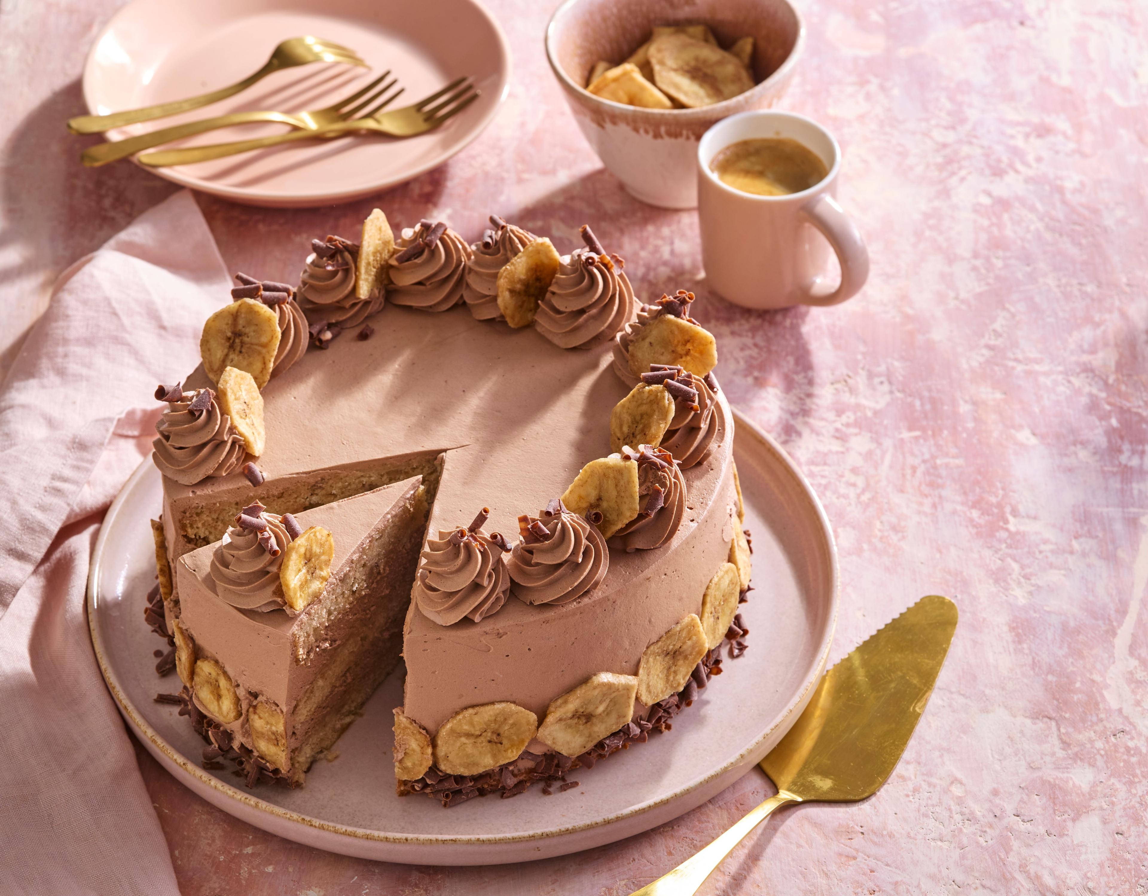 Čokoládová torta s banánmi