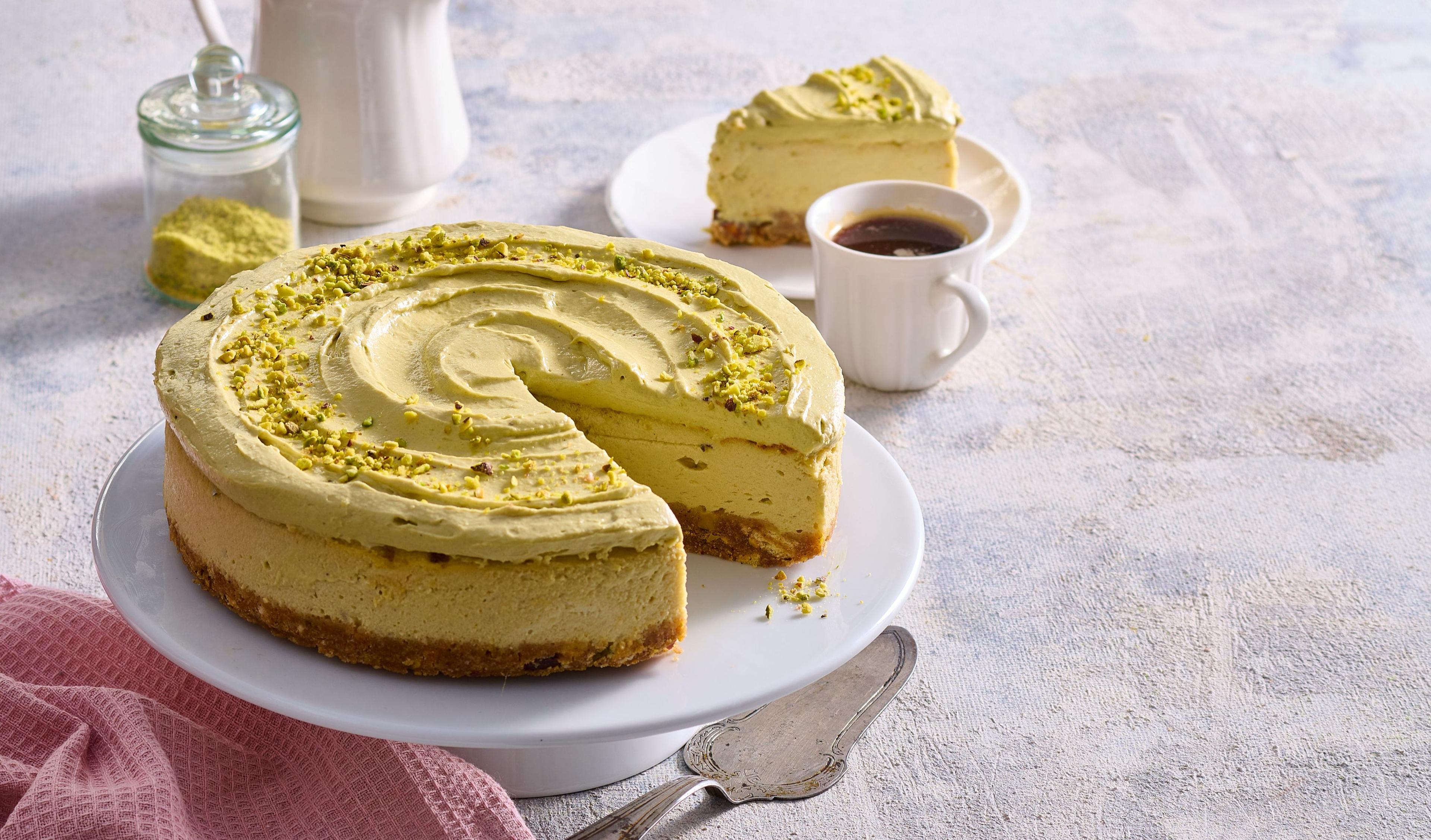 Pistáciový cheesecake