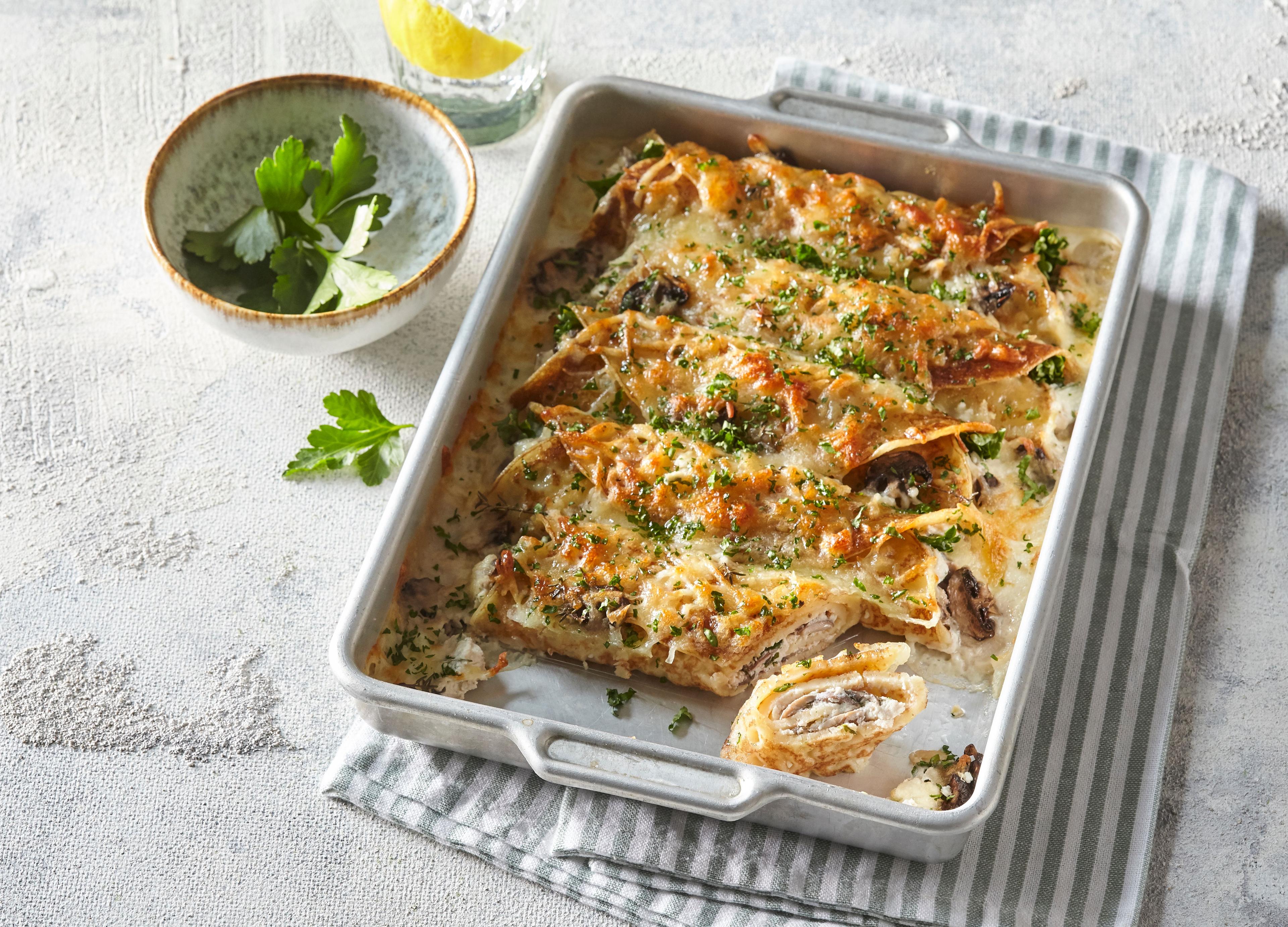 Palacinky s bylinkovou náplňou