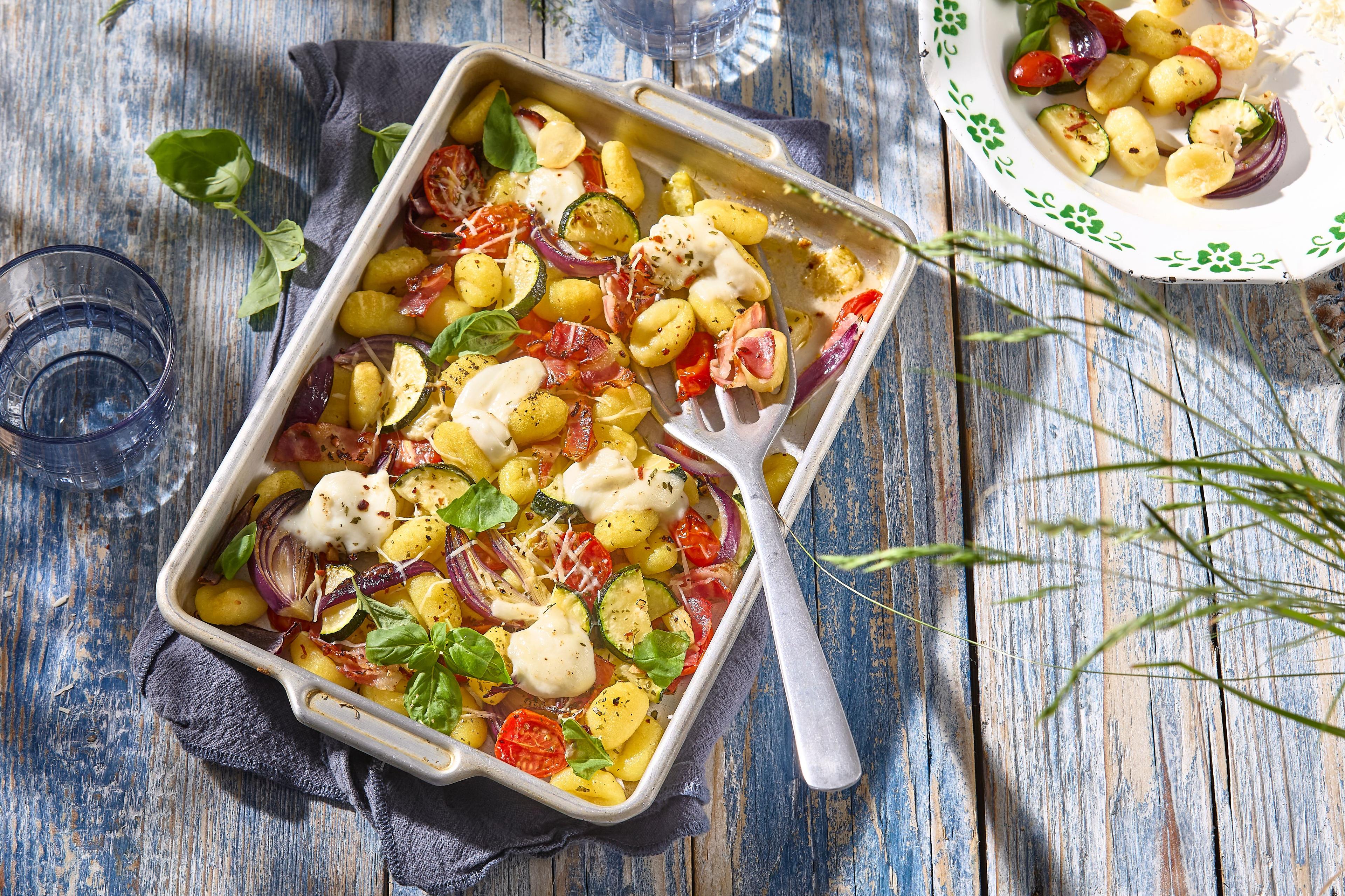 Gnocchi so zeleninou z jedného plechu