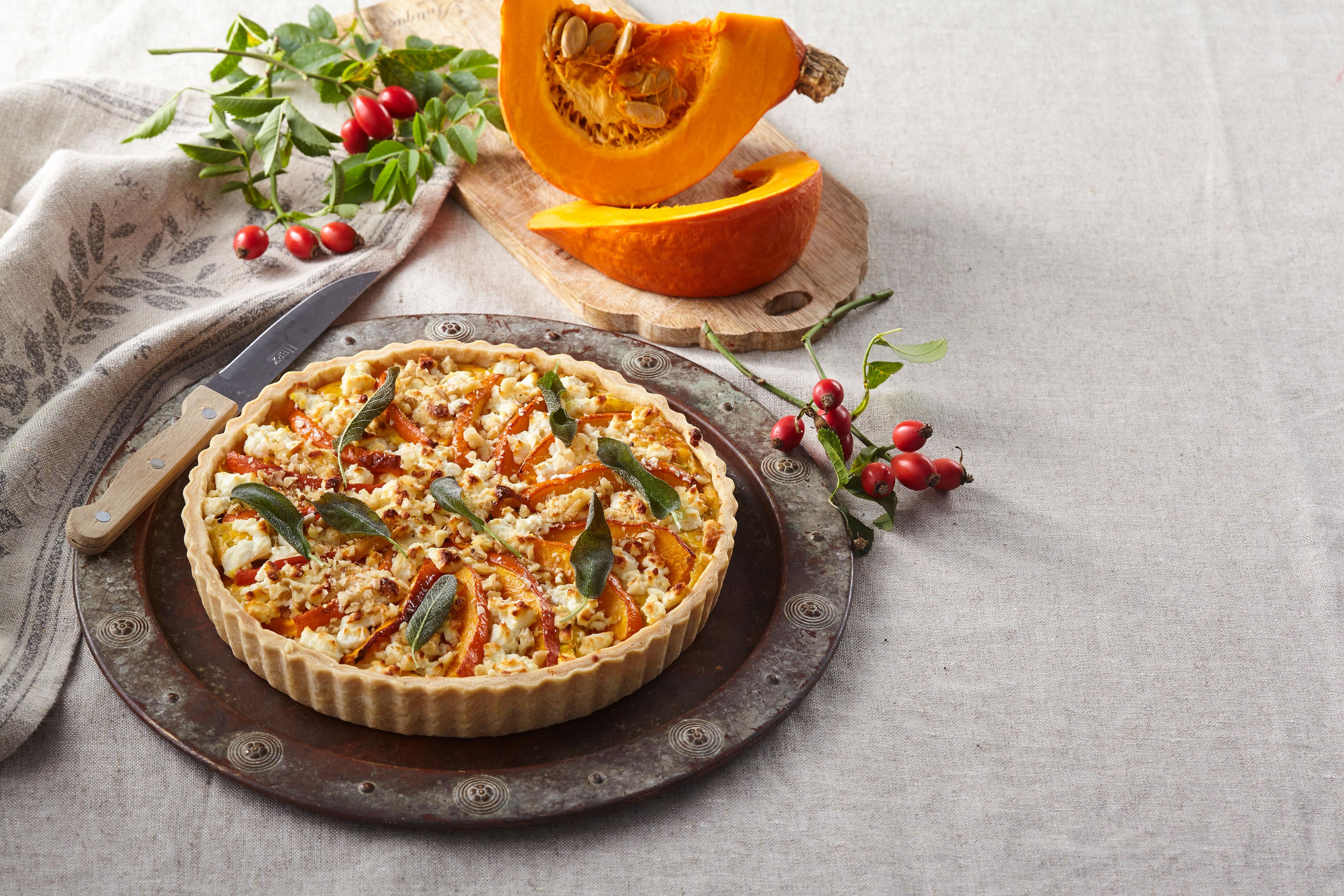 Slaný tekvicový koláč s ricottou