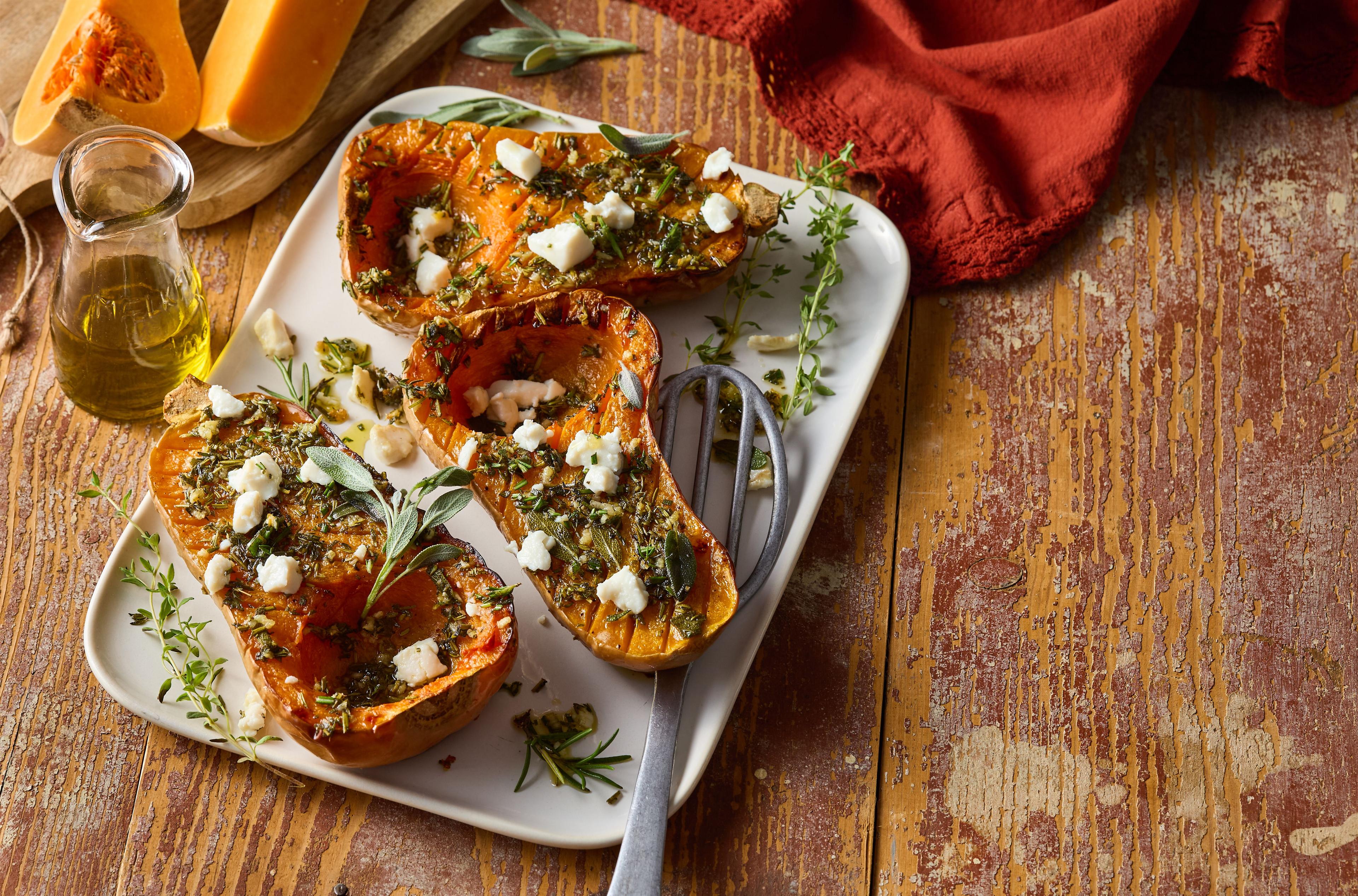 Pečená tekvica s kozím syrom