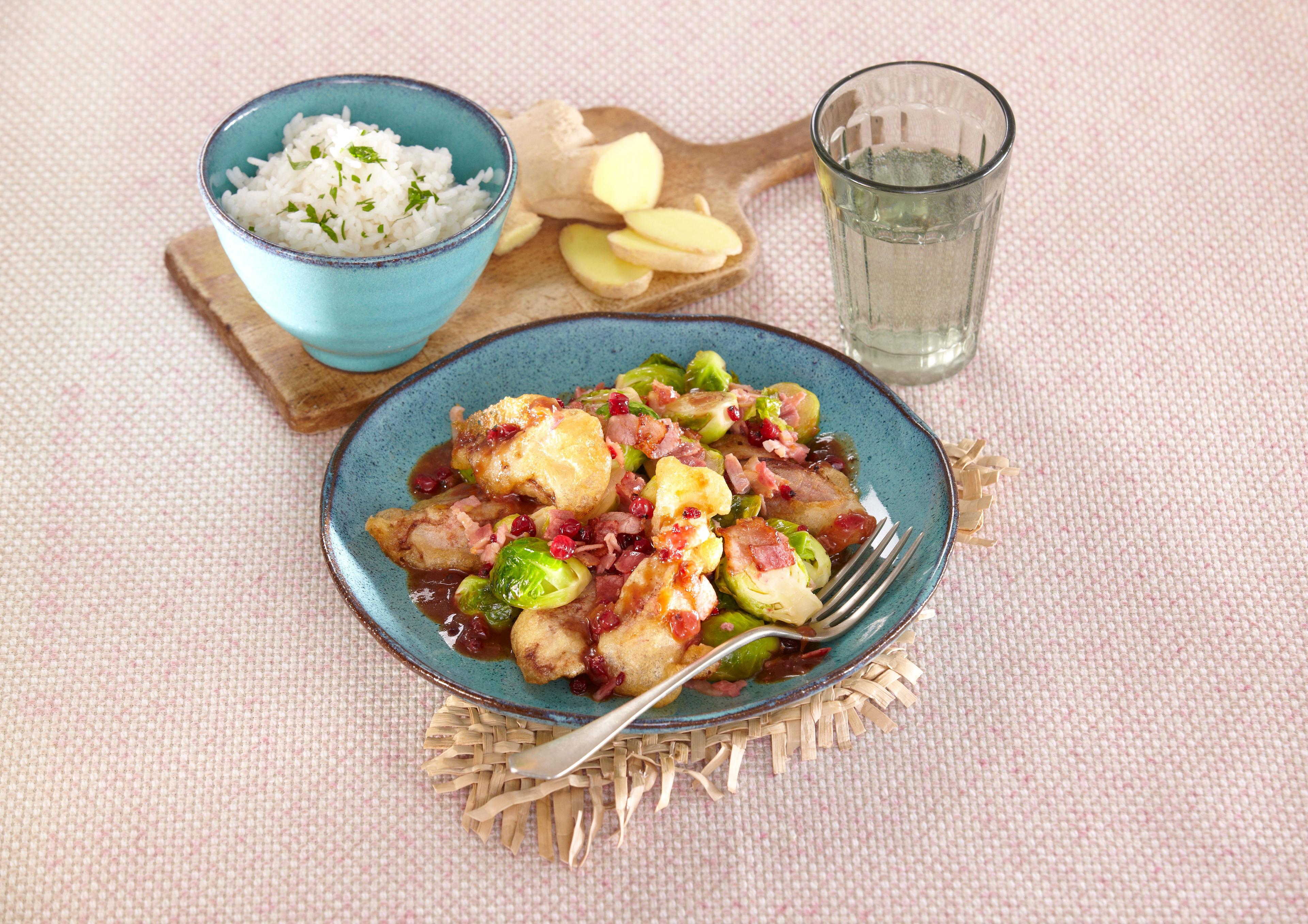 Smažené kačacie prsia s ružičkovým kelom