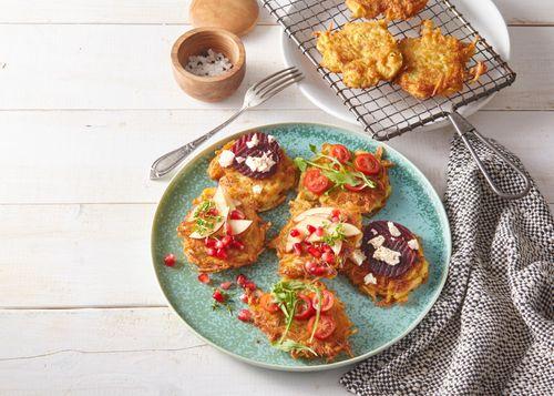 Obložené zemiakové rösti placky
