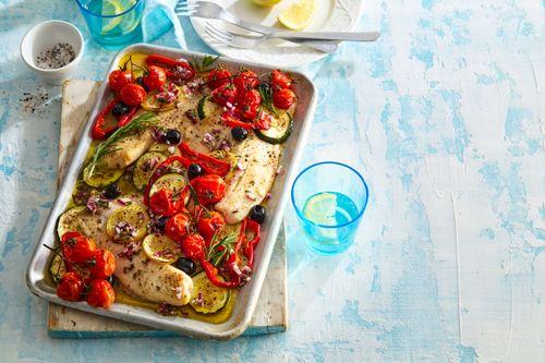 Tilapia zapečená so zeleninou a citrónom