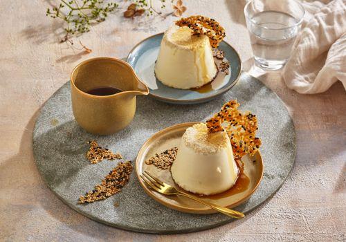 Panna cotta so sezamovým karamelom