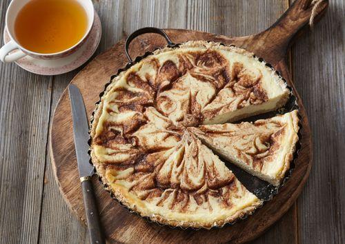 Škoricový koláč s tvarohom