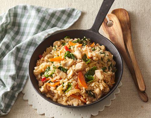 Rizoto s kuracími kúskami a medvedím cesnakom