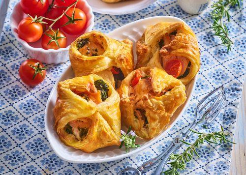 Lístkové šatôčky s lososom a špenátom