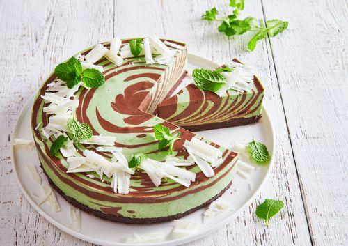 Mätový zebrovaný cheesecake