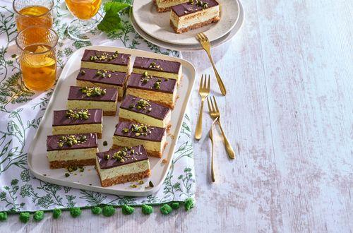 Nepečené pistáciové kocky