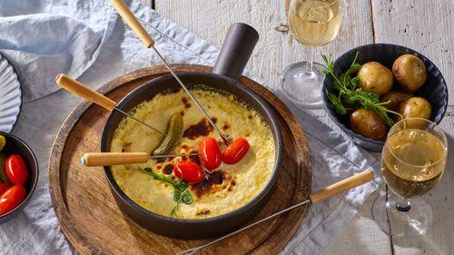 Pečené fondue so zeleninou a zemiakmi
