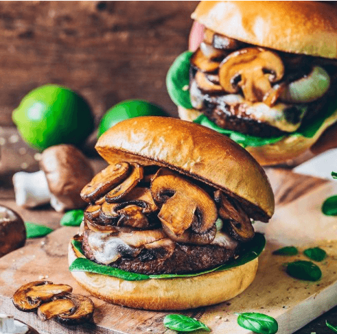 Šampiňónový veggie hamburger