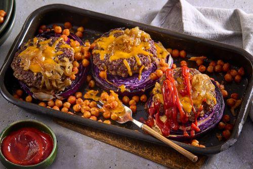 Kapustový hamburger s cícerom