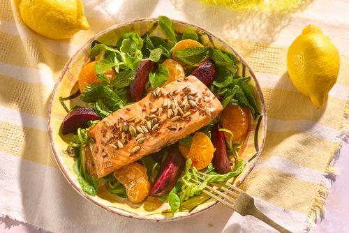 Losos pečený so semienkami