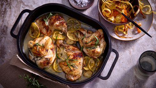 Medové kura so zeleninovými chipsami