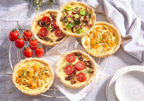 Quiche s tromi druhmi náplne